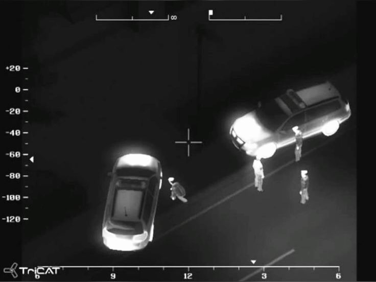 Black and white thermal aerial surveillance, TriCAT