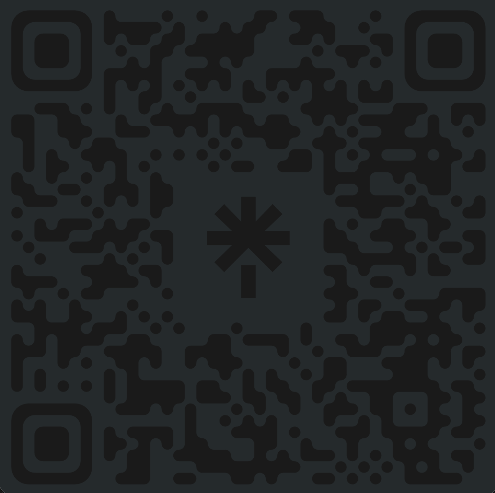 The original dark-gray QR code, low contrast against the dark scene